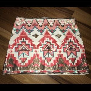 Verty Aztec print skirt